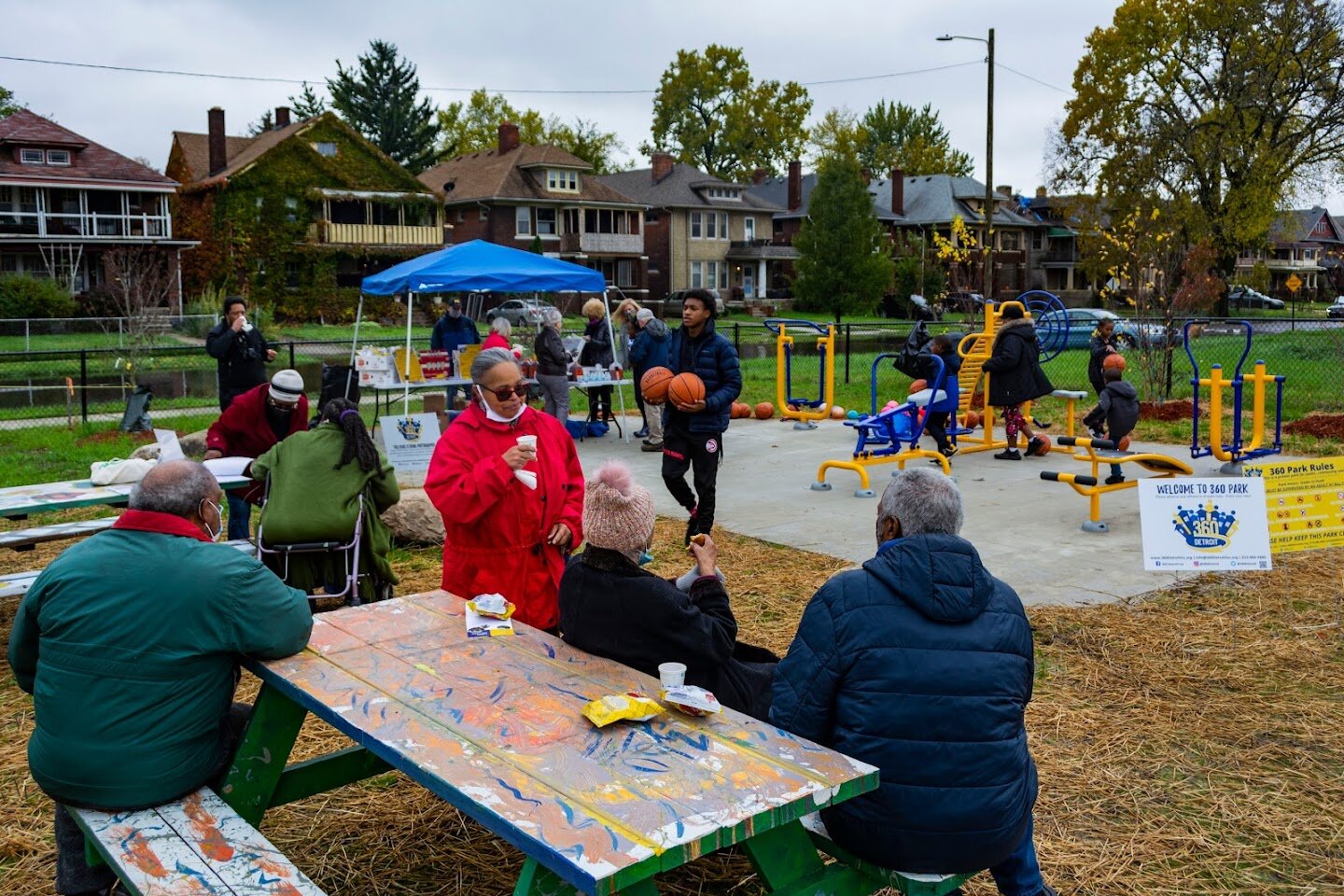 A scene from the Oct. 30 ribbon-cutting and opening of a new park in Virginia Park by KIP:D grantee 360 Detroit.