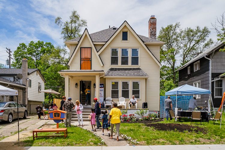 The two-story, 2,892-square-foot home, which dates back to 1926, was transformed from an abandoned house to Fitzgerald's Brilliant Detroit house. 