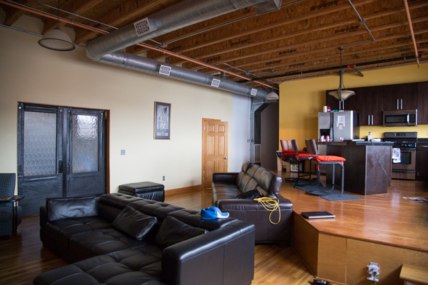 Two-tiered loft living in the Leland Lofts