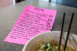 Katoi's menu