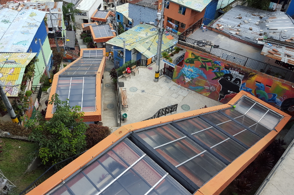Escalators in Medellin's Comuna no 13 San Javier neighborhood