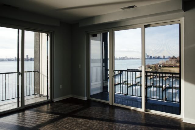 View of the riverfront from a Waters Edge unit