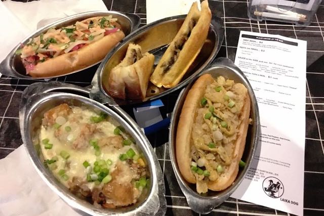 Vegan hot dogs at Laika Dog