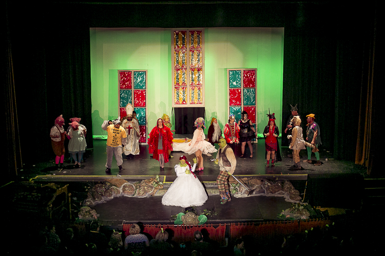 The Park Player cast of Shrek: The Musical performs at the Redford Theater