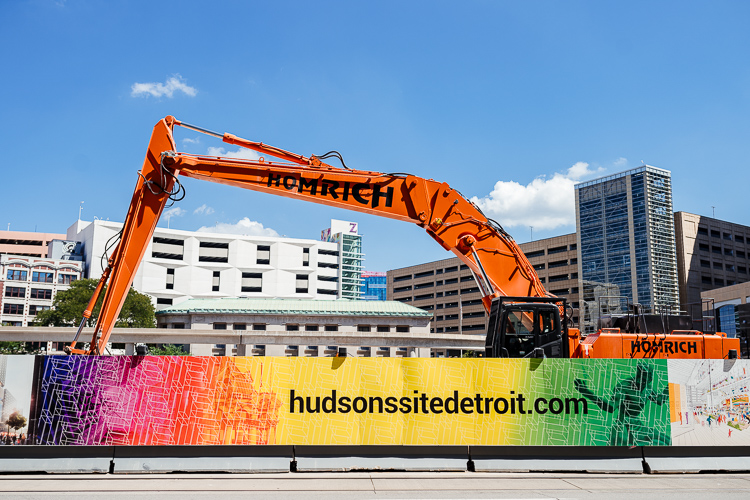 The Hudson construction site on Woodward