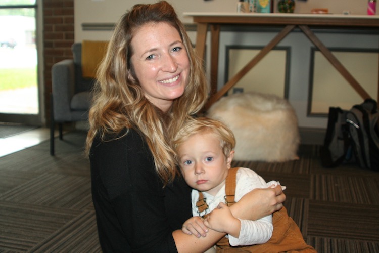 Site Director Kelly Cochell and her son Henry