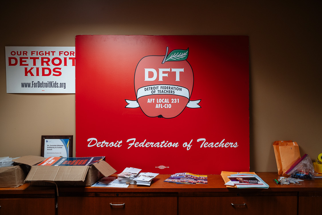 In side the office of the Detroit Federation of Teachers