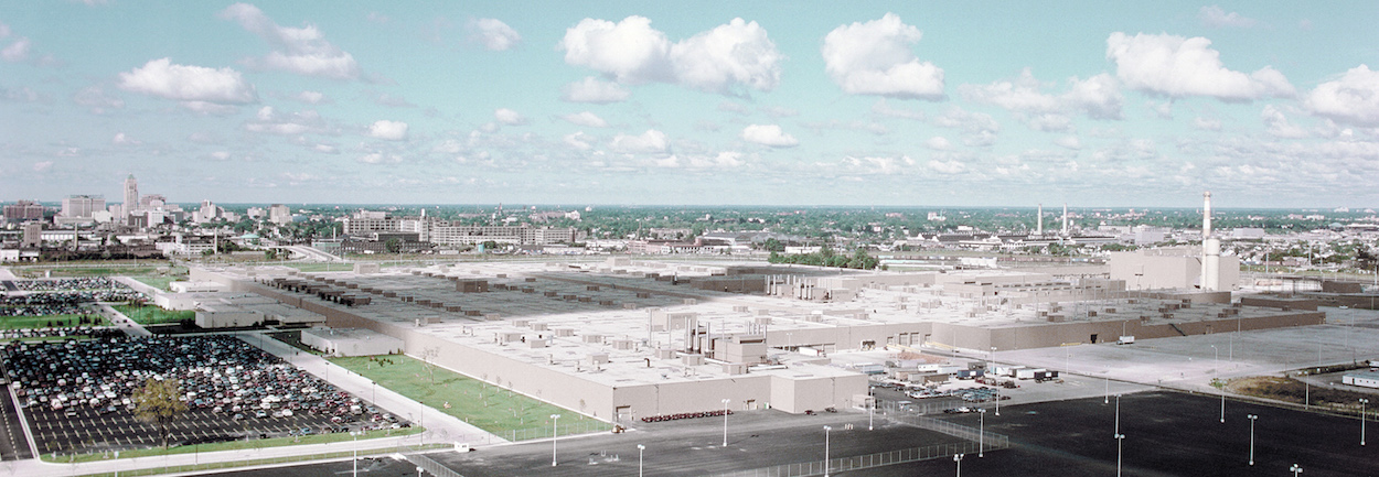 Aerial view of GM Detroit-Hamtramck Assembly