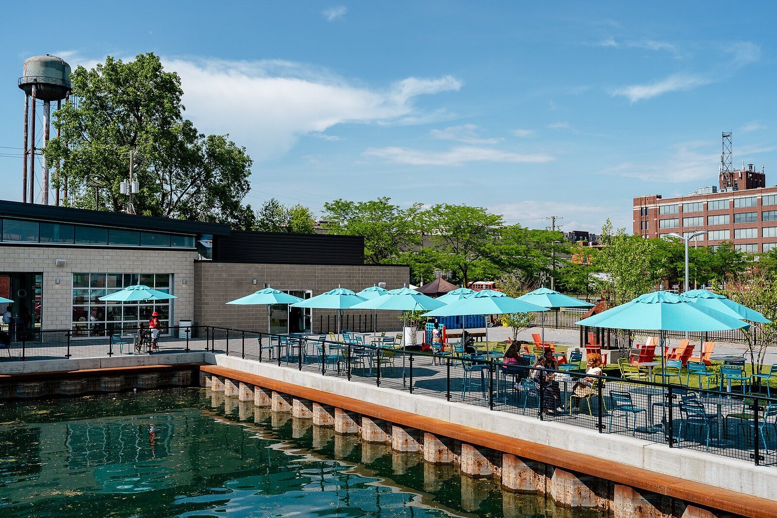 Robert Valade Park along the east riverfront.