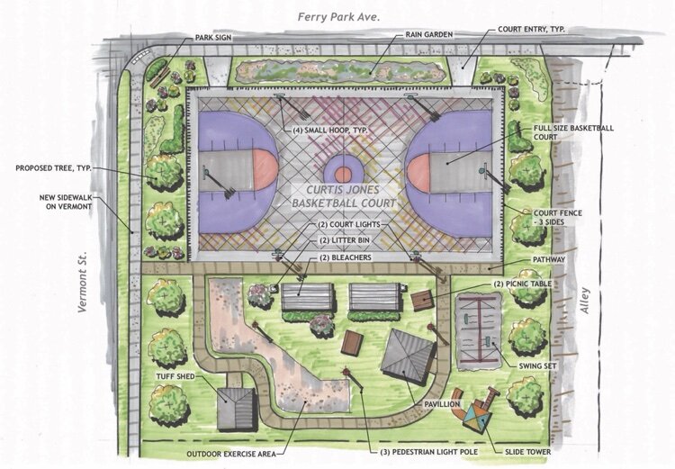 “We know that for the first time in a decade, NW Goldberg will be home to a basketball court for the entire community to enjoy – regardless of if they play basketball or not,” says Daniel A. Washington of NW Goldberg Cares.