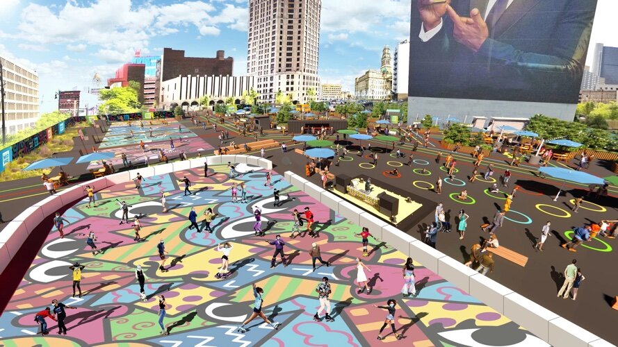 Design rendering for Monroe Street Midway.