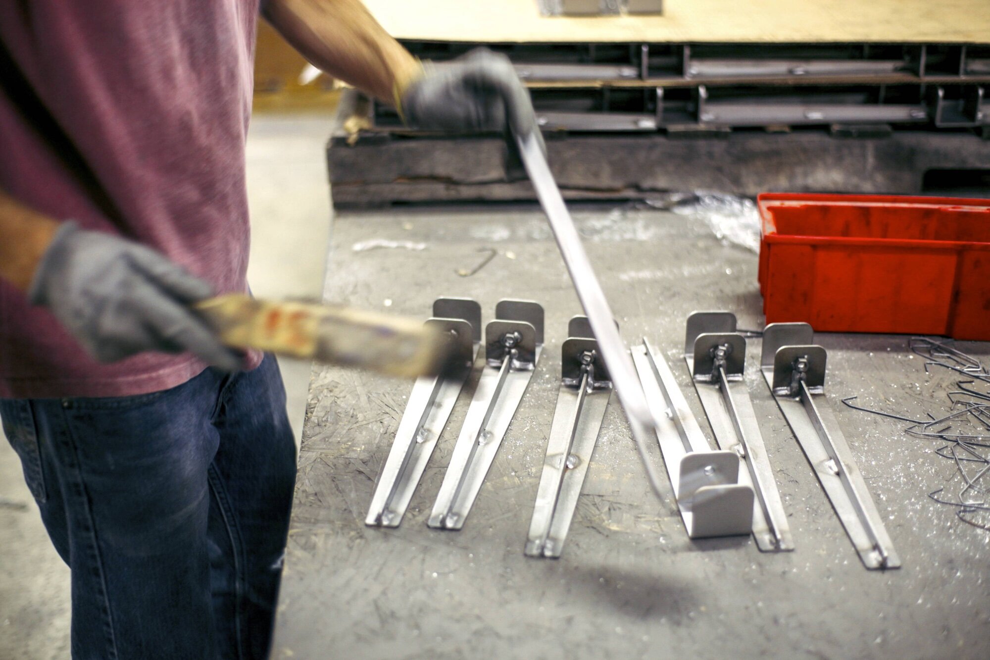 The original Floyd Legs being manufactured by hand in 2015.
