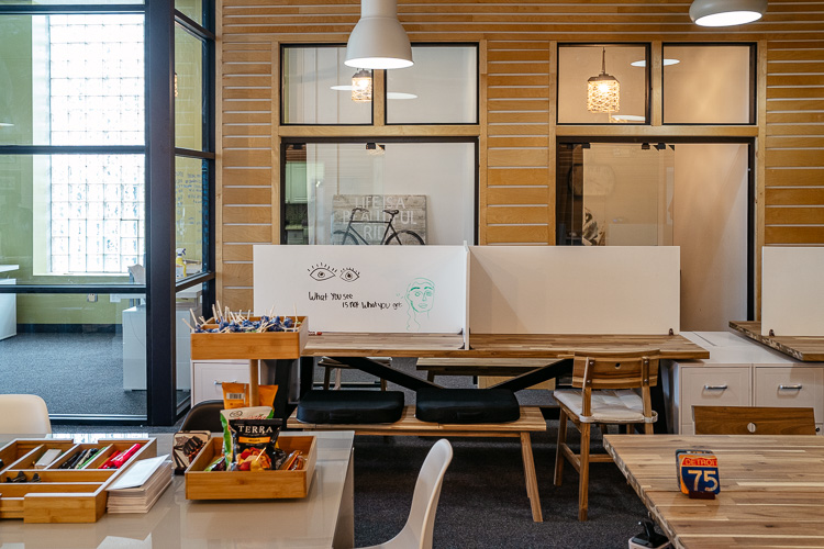 "Hot desks" are available on a first-come, first-served basis.