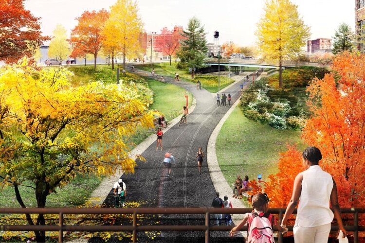 “The Southwest Greenway will make it really easy for residents of Mexicantown, Corktown and Southwest Detroit to get to the riverfront,” says Mark Wallace, president and CEO of the Detroit Riverfront Conservancy.