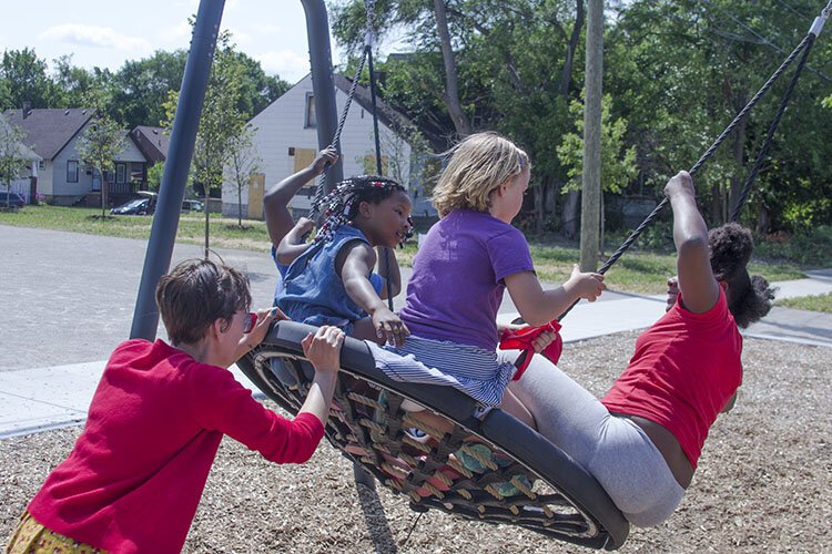 The play space at Ella Fitzgerald Park in Detroit. 