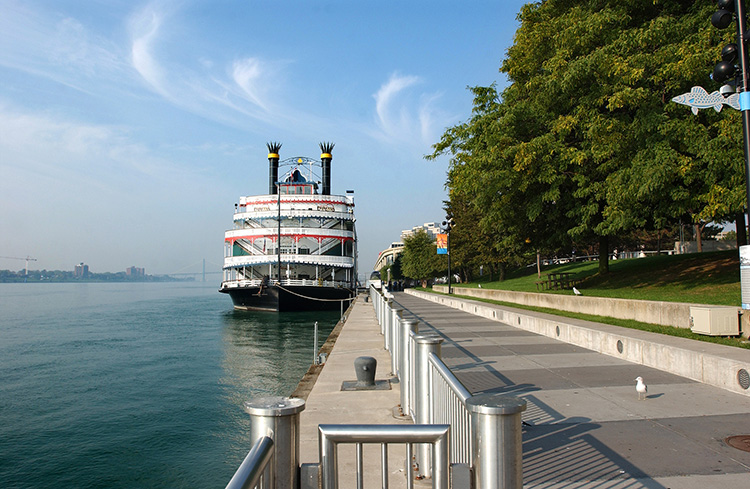   Detroit Riverfront, near Hart Plaza. Princess of Detroit.