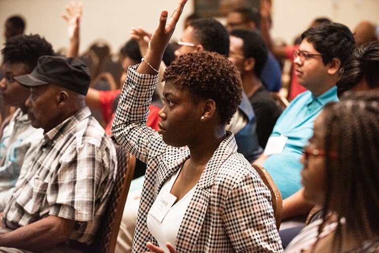Detroit Promise Scholars engaging during the Detroit Promise Summer Social at Greater Grace Temple in August 2019. 