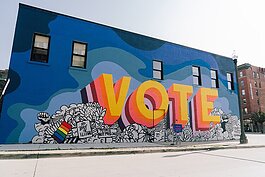 This mural by Detroit-based artist Ndubisi Okoye is one of eight murals that will be painted in six cities across Michigan. All of the murals are being created in collaboration with Detroit-based gallery and arts publisher 1xRUN and local artists to 