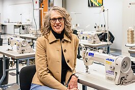 Jennifer Guarino has worked in fashion manufacturing for 30 years and is now CEO and chair of the Industrial Sewing and Innovation Center in Detroit. 