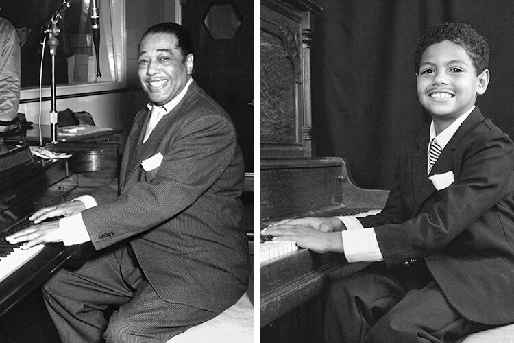 Duke Ellington, left, and Caleb as Ellington