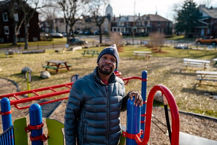 George Adams, Jr. looks out over 360 Park.