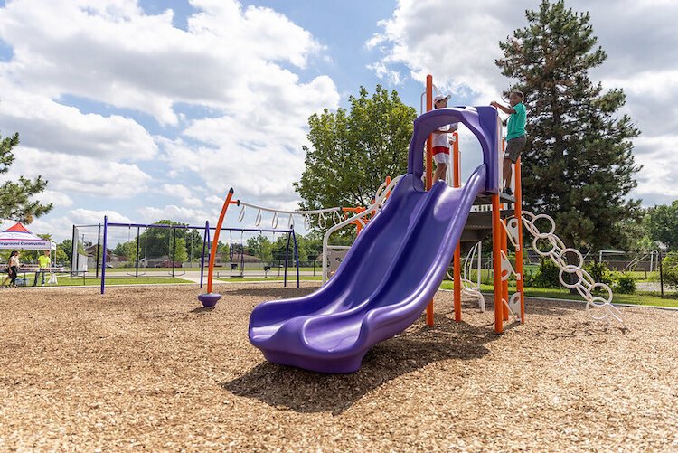 Newly renovated playscape at Gmeiner Park.