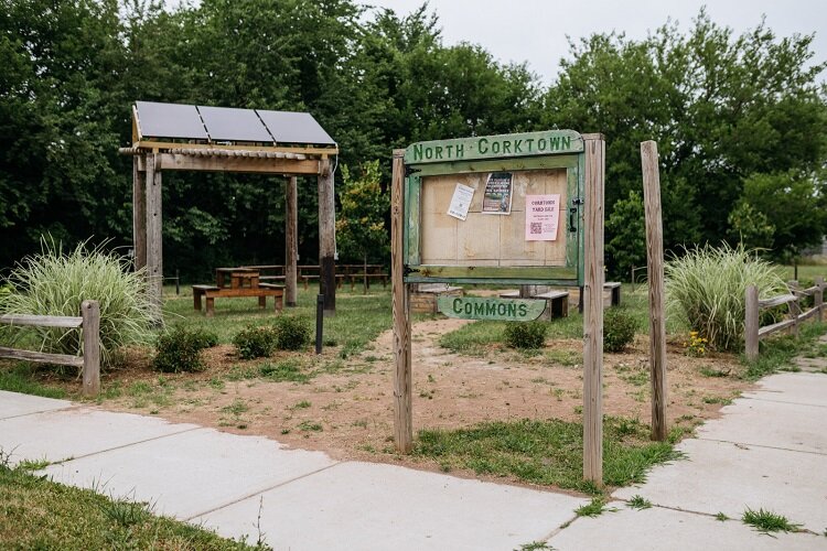 The North Corktown Commons is a place for residents to gather and relax.