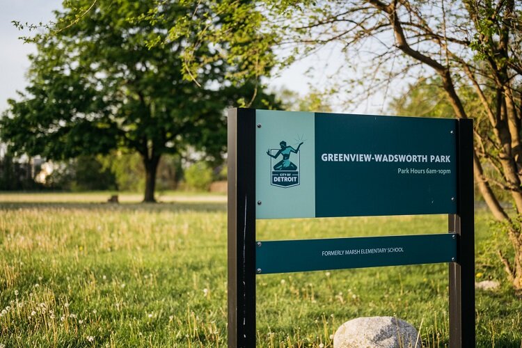 Sign at Greenview-Wadsworth Park.