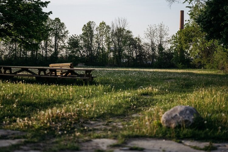 Park benches at Greenview-Wadsworth Park.