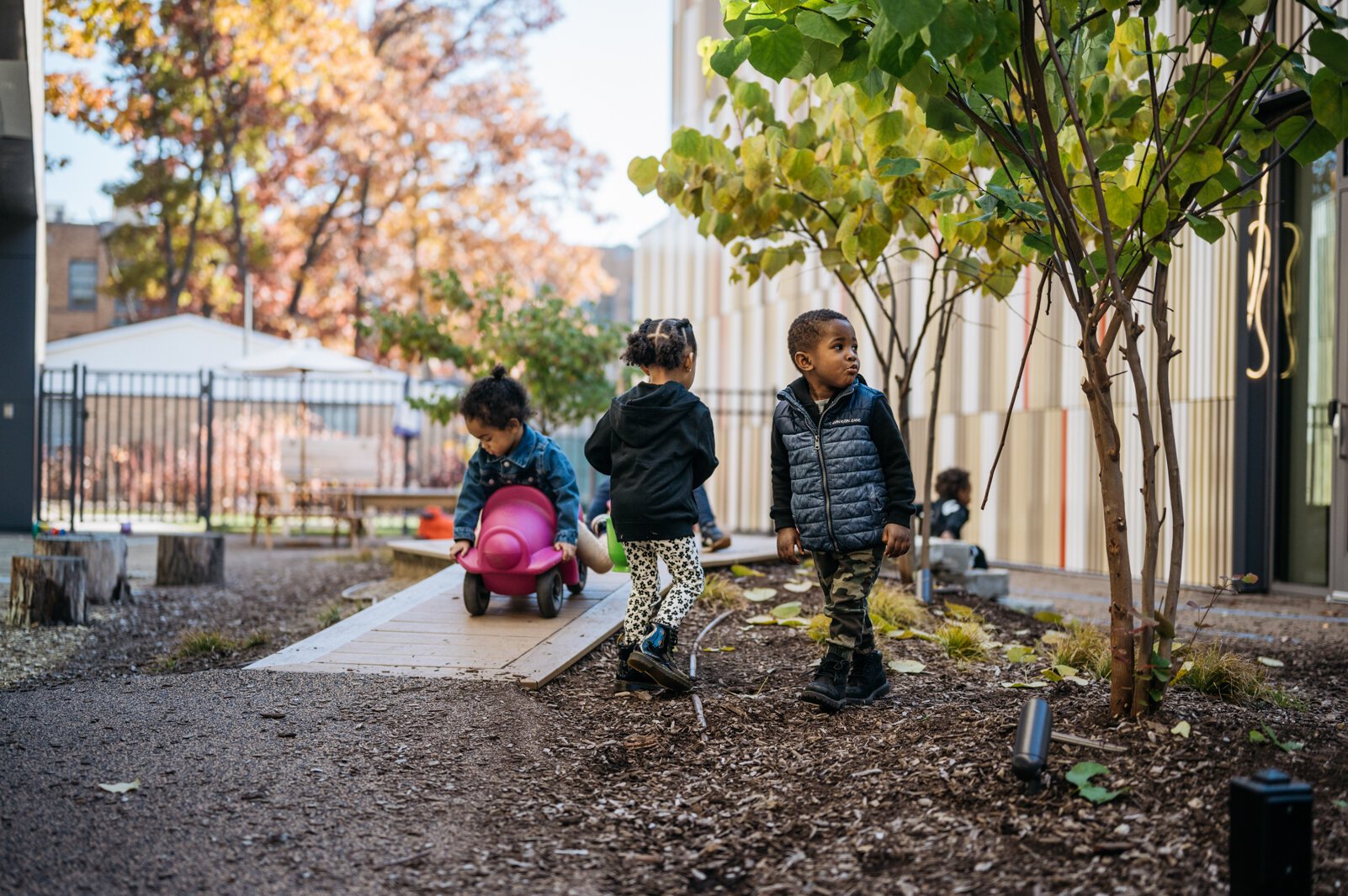 Students connect to the outdoors daily and explore the green space in all seasons.