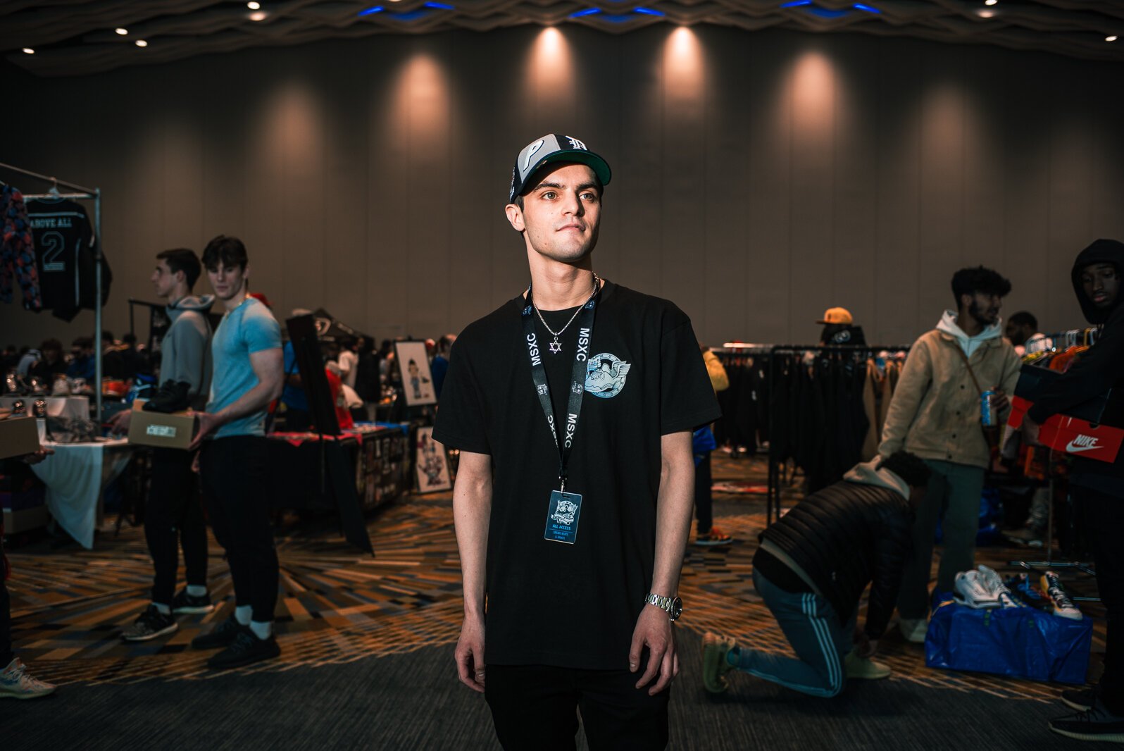 Jake Schreier pauses for a moment at this weekend's Sneaker Xchange.