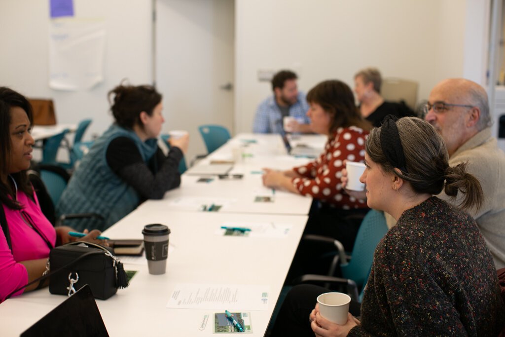 Detroit SOUP stakeholders disucss the dinner's future at Build Institute.