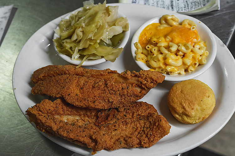 A catfish dinner at Baker's.