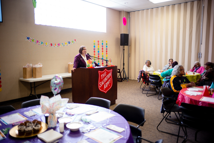 Senior Luncheon's at the Salvation Army regularly feature speakers.