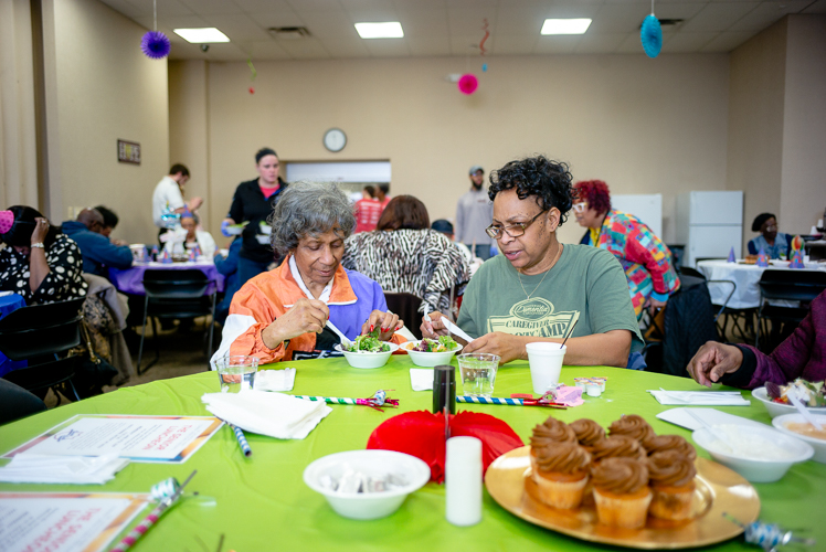 Good food and good company are to be expected at the monthly get-together.