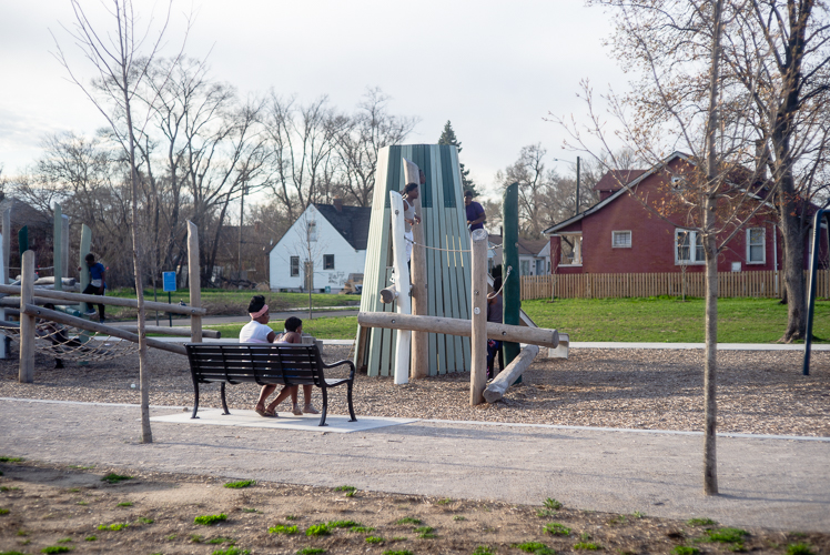 A playscape at Ella Fitzgerald Park.