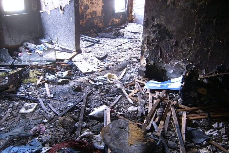 An interior of the La Salle house before renovation.