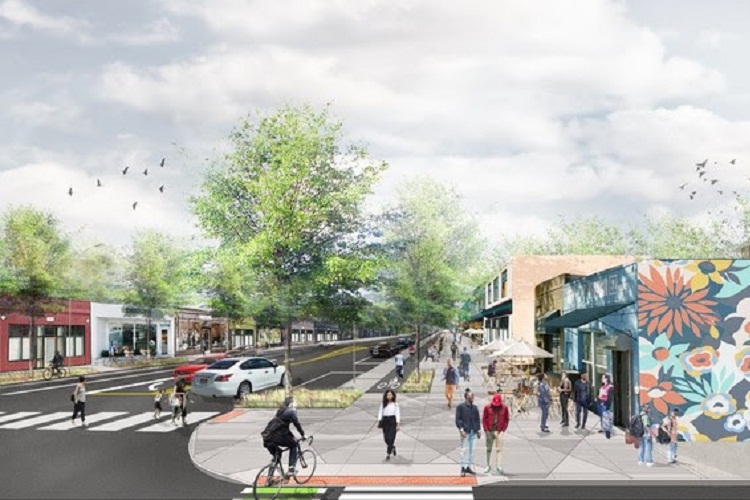 A rendering of the streetscaping planned for Livernois.
