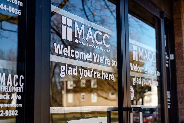 The door to Mack Avenue Community Church.