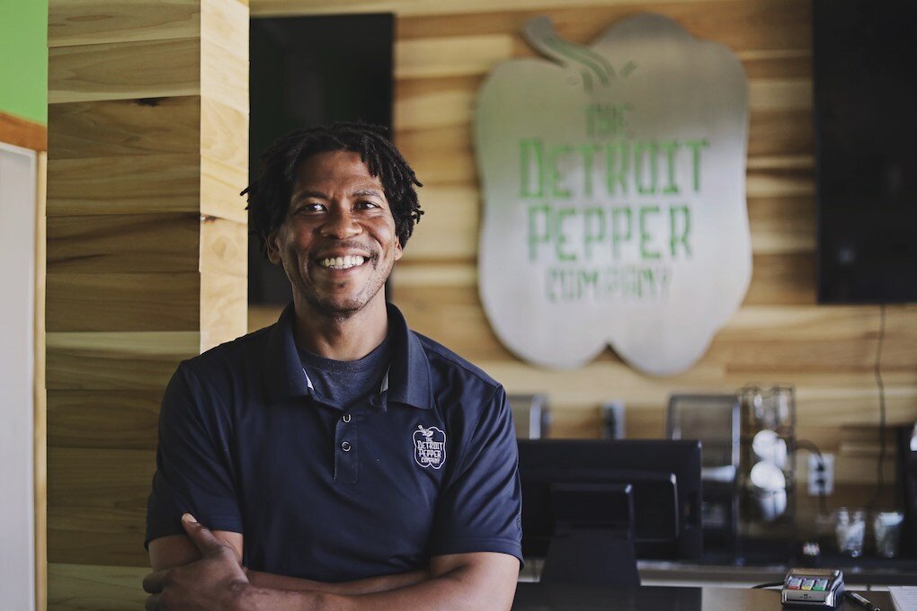 Marlin Hughes is the owner of Detroit Pepper Co. on Detroit's east side.