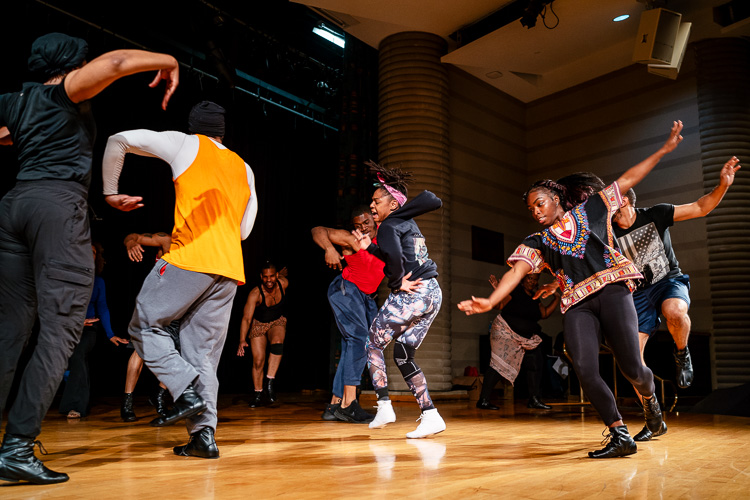 The cast of "Salt City" rehearses at the Charles H. Wright Museum of African American History. The show runs from June 13-16.