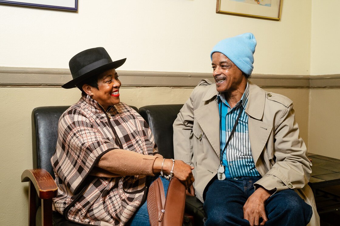 Covenant coach Janet Threatt and Ellis Burt at the NOAH Project. Threatt would see Burt at NOAH, usually by himself, and ask him if he wanted to get well. At the time he wasn’t ready, but he appreciated being noticed.