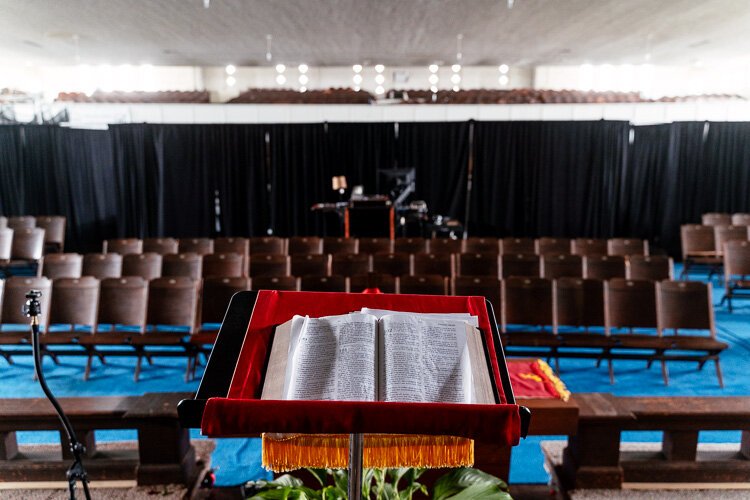 King Solomon's current building once served as the 5,000-seat auditorium and community center and now fulfills all purposes for the congregation after the other building was abandoned around 2008 due to a broken furnace.