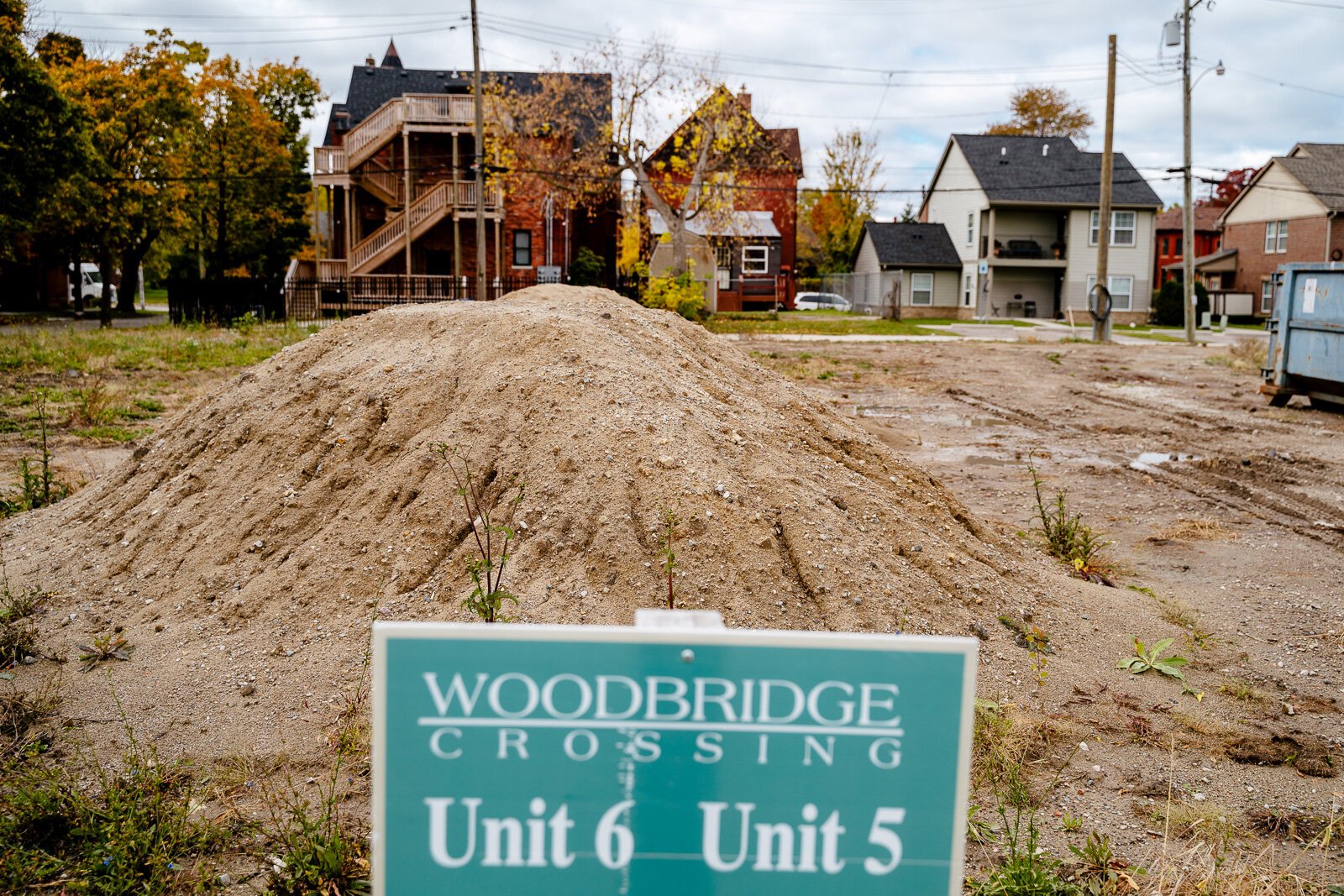 Dirt piles up at the Woodbridge Crossing development at Lincoln and Calumet.