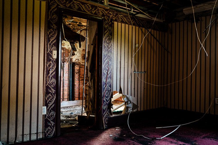 Inside a former bank building being redeveloped by Edward Carrington.