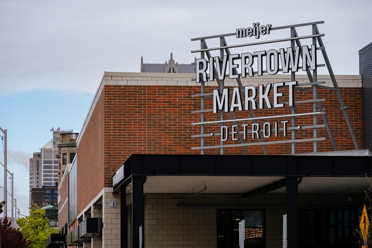 An exterior shot of Rivertown Market.