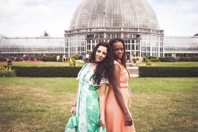 Models Dusana and Jasmine pose for a photo shoot for Old Soul Vintage in 2016 on Belle Isle. "The looks were inspired by the 1970s western styles and mod styles. Detroit is usually the only place I choose to shoot," Capicchioni says.