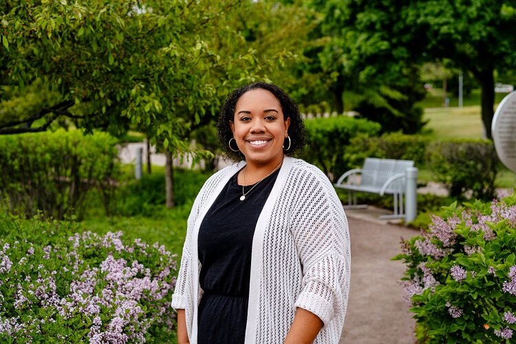 Rienna Stewart poses at Gabriel Richard Park.