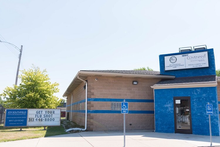 This building on Joy Road in Detroit is home to both JSCDC and a Covenant Community Care Clinic.