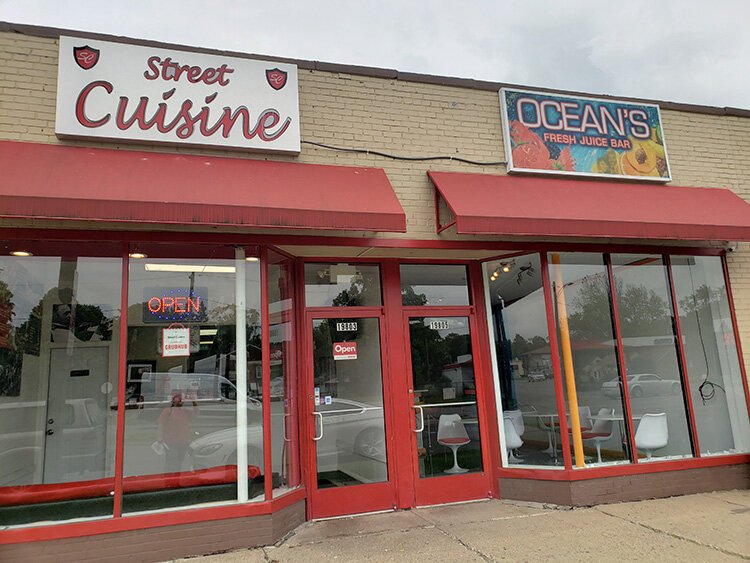 Street Cuisine and Ocean’s Fresh Juice Bar neighbor each other on McNichols Road.